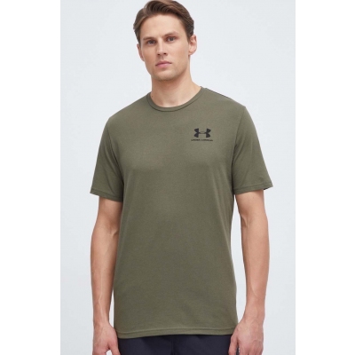 Under Armour tricou barbati, culoarea verde, cu imprimeu
