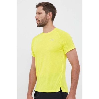 Under Armour tricou de alergare culoarea galben, neted
