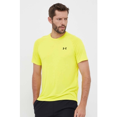 Under Armour tricou de antrenament culoarea galben, neted 1326413-191
