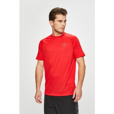 Under Armour tricou de antrenament Tech 2.0 culoarea rosu, neted 1326413-191