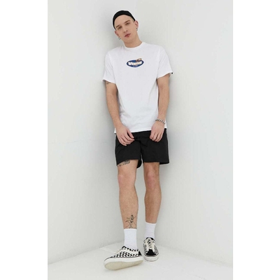 Vans tricou din bumbac culoarea alb, cu imprimeu