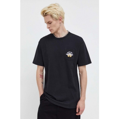 Vans tricou din bumbac culoarea negru, cu imprimeu