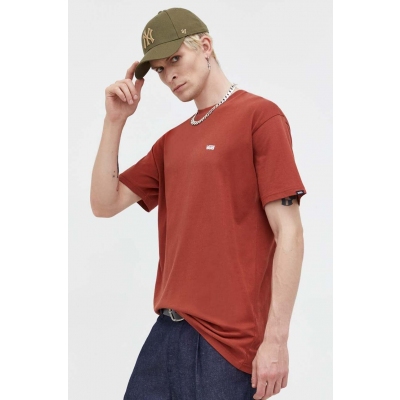 Vans tricou din bumbac culoarea portocaliu, cu imprimeu
