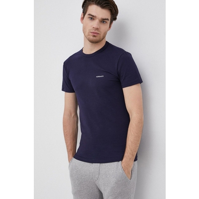 Versace Tricou bÄƒrbaÈ›i, culoarea albastru marin, material neted