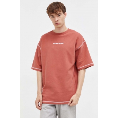 Vertere Berlin tricou din bumbac barbati, culoarea rosu, neted