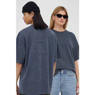 Won Hundred tricou din bumbac culoarea albastru marin, cu imprimeu
