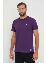 47brand tricou din bumbac MLB New York Yankees barbati, culoarea violet, neted