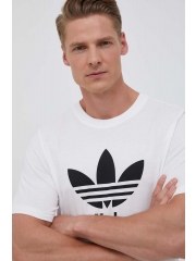 adidas Originals tricou din bumbac barbati, culoarea alb, cu imprimeu