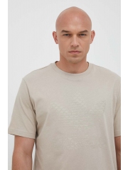 adidas Originals tricou din bumbac culoarea bej, cu imprimeu