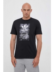 adidas Originals tricou din bumbac culoarea negru, cu imprimeu