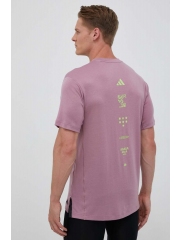 adidas Performance tricou de antrenament culoarea roz, cu imprimeu