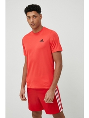 adidas Performance tricou de antrenament Designed for Movement culoarea rosu, neted