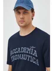 Aeronautica Militare tricou din bumbac barbati, culoarea albastru marin, cu imprimeu
