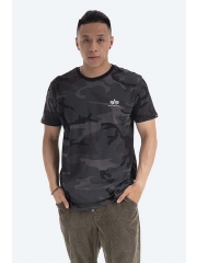 Alpha Industries tricou din bumbac Basic Basic T Small Logo Camo culoarea negru, cu model 188505C.125-black