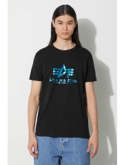 Alpha Industries tricou din bumbac culoarea negru, cu imprimeu