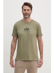 Alpha Industries tricou din bumbac culoarea verde, modelator 118533.11-green