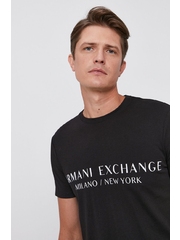 Armani Exchange Tricou bÄƒrbaÈ›i, culoarea negru, cu imprimeu