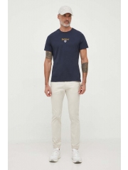 Barbour tricou din bumbac culoarea albastru marin, cu imprimeu