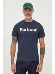 Barbour tricou din bumbac culoarea albastru marin, cu imprimeu