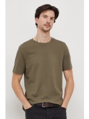 BOSS tricou barbati, culoarea bej, neted