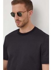 BOSS tricou din bumbac barbati, culoarea negru, neted