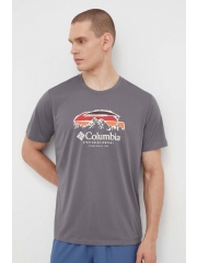 Columbia tricou sport Columbia Hike culoarea gri, cu imprimeu