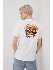 Converse tricou din bumbac culoarea alb, cu imprimeu