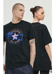 Converse tricou din bumbac culoarea negru, cu imprimeu