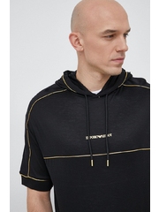 Emporio Armani tricou barbati, culoarea negru, cu imprimeu