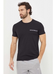 Emporio Armani Underwear tricou lounge 2-pack culoarea negru, cu imprimeu