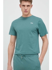Fila tricou din bumbac culoarea verde, neted