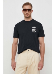 Gant tricou din bumbac culoarea negru, cu imprimeu