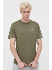 Hollister Co. tricou din bumbac culoarea verde, neted