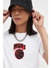 HUF tricou din bumbac culoarea verde, cu imprimeu