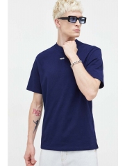 HUGO tricou din bumbac culoarea albastru marin, neted