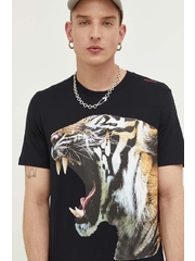 HUGO tricou din bumbac culoarea negru, cu imprimeu