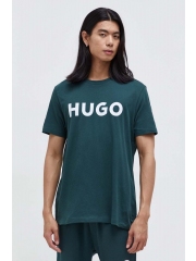 HUGO tricou din bumbac culoarea verde, cu imprimeu