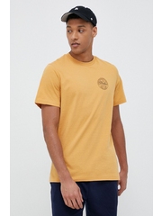 Jack Wolfskin tricou din bumbac 10 culoarea galben, cu imprimeu