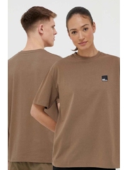 Jack Wolfskin tricou din bumbac 10 culoarea maro, cu imprimeu