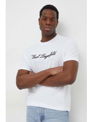 Karl Lagerfeld tricou barbati, culoarea alb, cu imprimeu