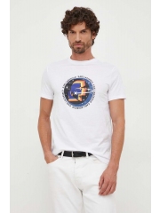 Karl Lagerfeld tricou din bumbac barbati, culoarea alb, cu imprimeu