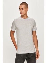 Lacoste tricou din bumbac culoarea gri, neted TH2038-166