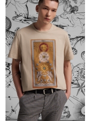 Medicine tricou din bumbac culoarea bej, cu imprimeu