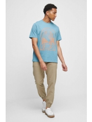 Medicine tricou din bumbac culoarea turcoaz, cu imprimeu