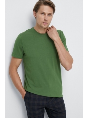 Medicine tricou din bumbac culoarea verde, neted