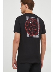 Michael Kors tricou din bumbac culoarea negru, cu imprimeu