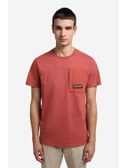 Napapijri tricou din bumbac culoarea rosu, neted NA4G33.RE6-RE6