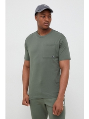 New Balance tricou din bumbac culoarea verde, neted