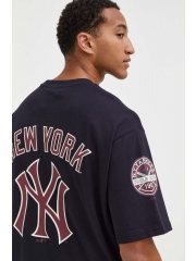 New Era tricou x Cooperstown barbati, culoarea albastru marin, cu imprimeu, NEW YORK YANKEES