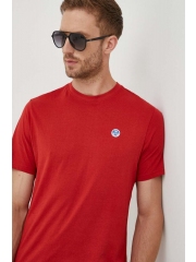 North Sails tricou din bumbac culoarea rosu, neted